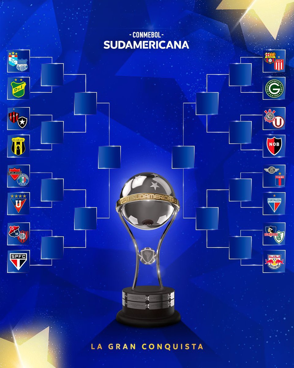 #Fútbol  /  #CopaSudamerica

LISTOS LOS OCTAVOS DE LA COPA SUDAMERICANA ⚽🏆🔵