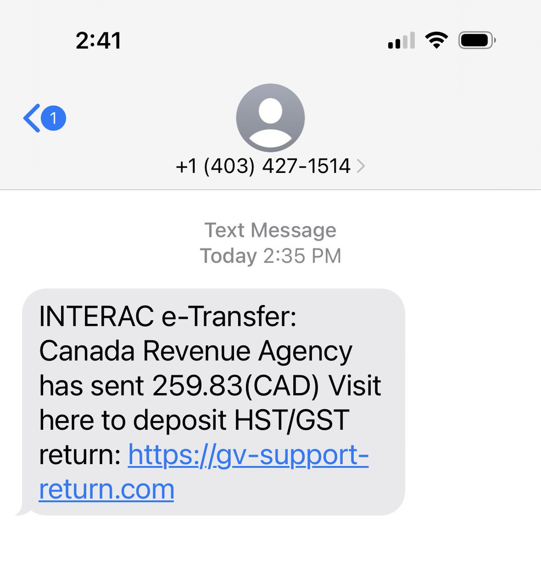 Heads up.  Dastardly scammers on the day of the grocery rebate.