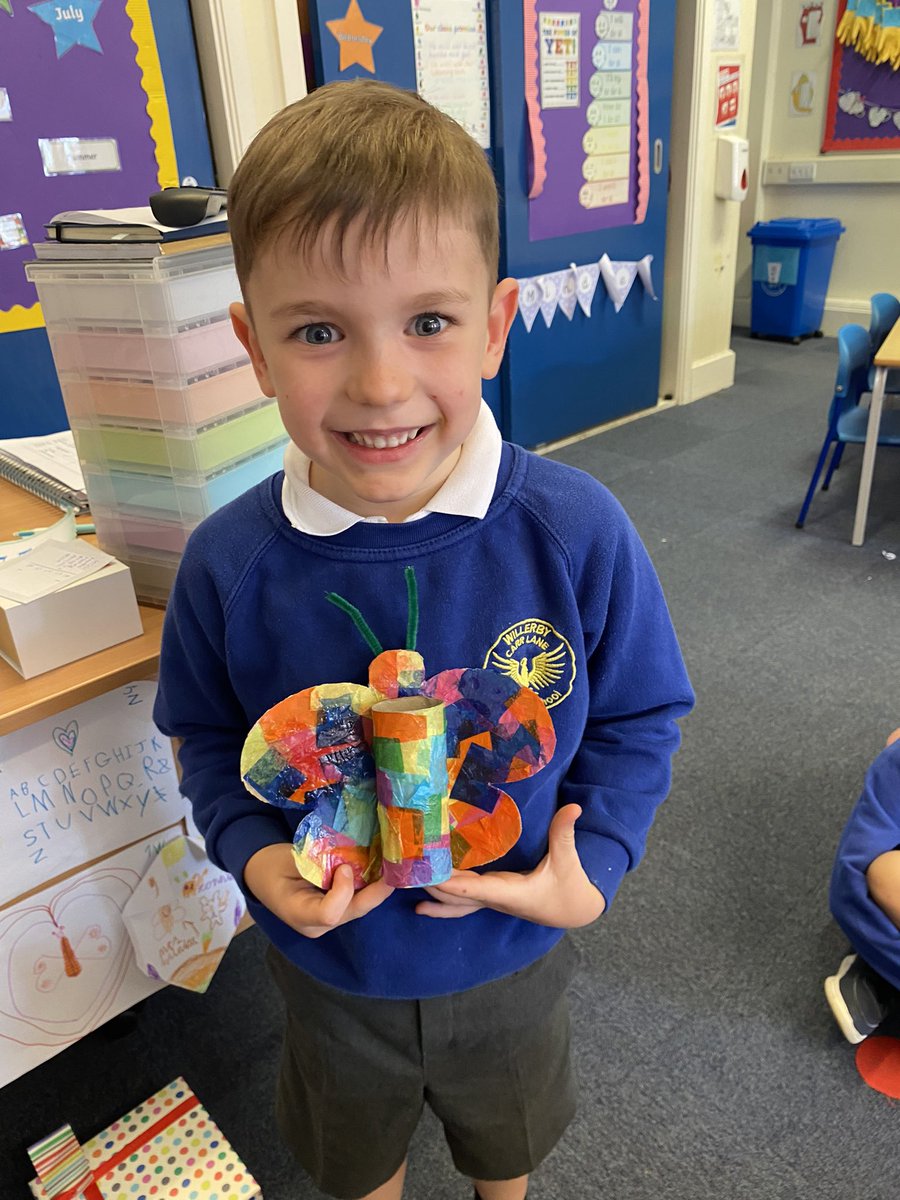 So proud of this little star from 1W. He wasn’t at school when we did our whole school art project but has created the exact model we did at home ready to display amongst all the other butterflies! Well done 👏 #wclpsartanddesign