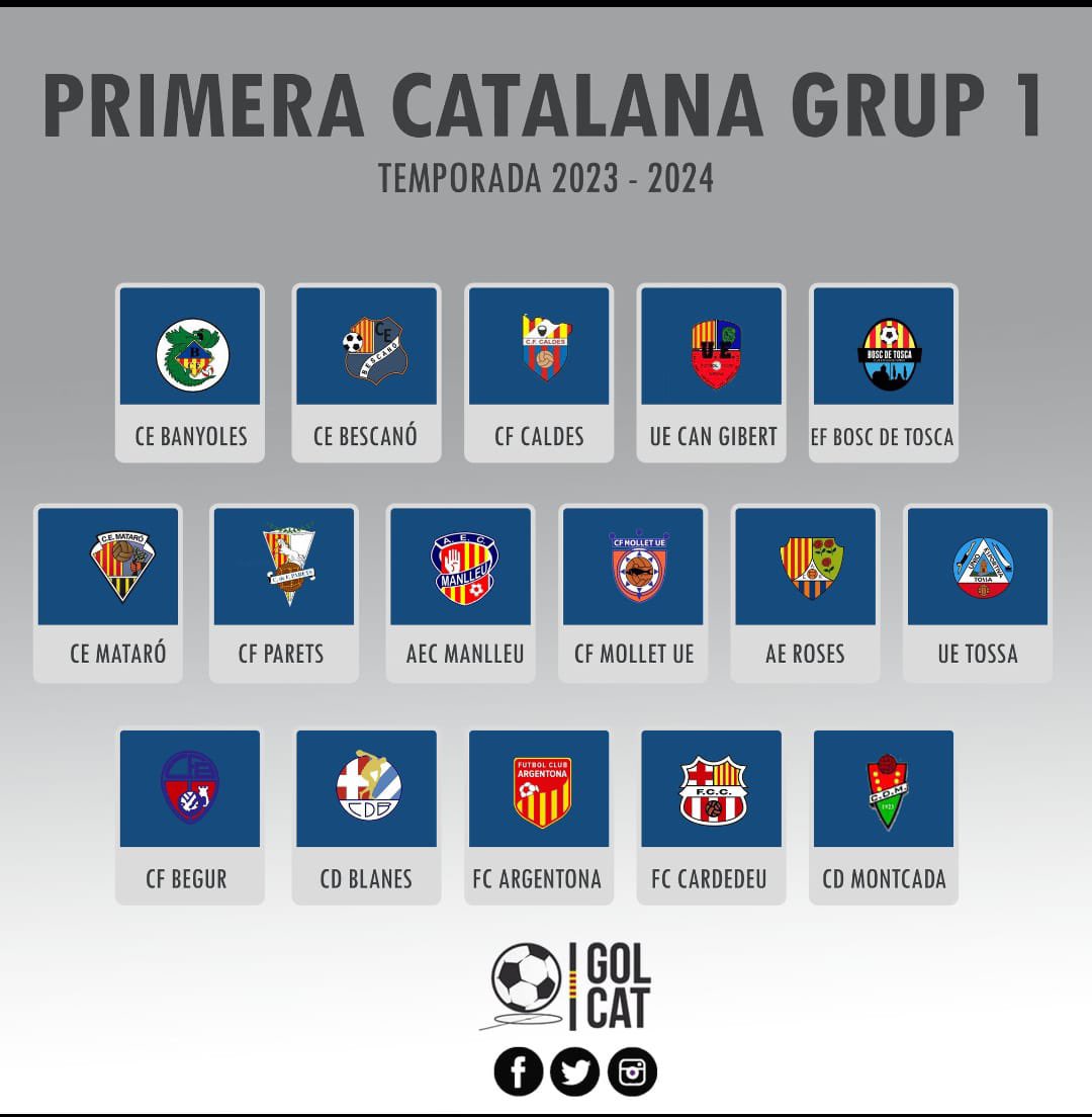 ClubFBegur's tweet photo. Ja coneixem els rivals que tindrem en el debut a 1. Catalana! Quedem enquadrats el grup l! Som-hi!
🔴🔴🔵⚽💪 
#UnPobleUnsColors 
📸: @Gol_Cat https://t.co/egbQ118KJD