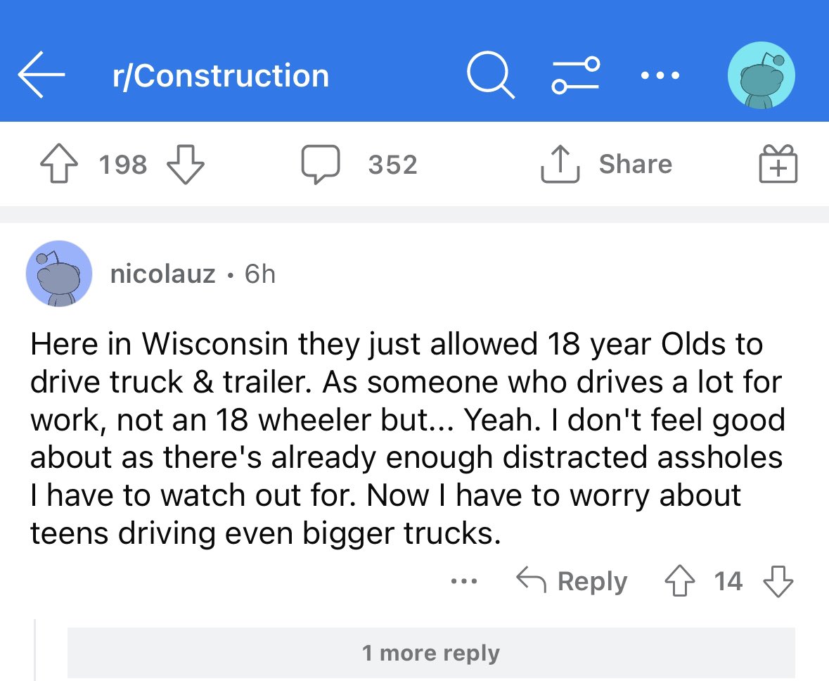 arlenparsa's tweet photo. One thing that’s often missing in debates on child labor law loosening is how adult workers feel about teens on the job site

If you talk to tradesworkers who deal with heavy machinery &amp; have to trust their coworkers with their lives you’ll find they absolutely *do not want* them https://t.co/jPhn0Dmfwf