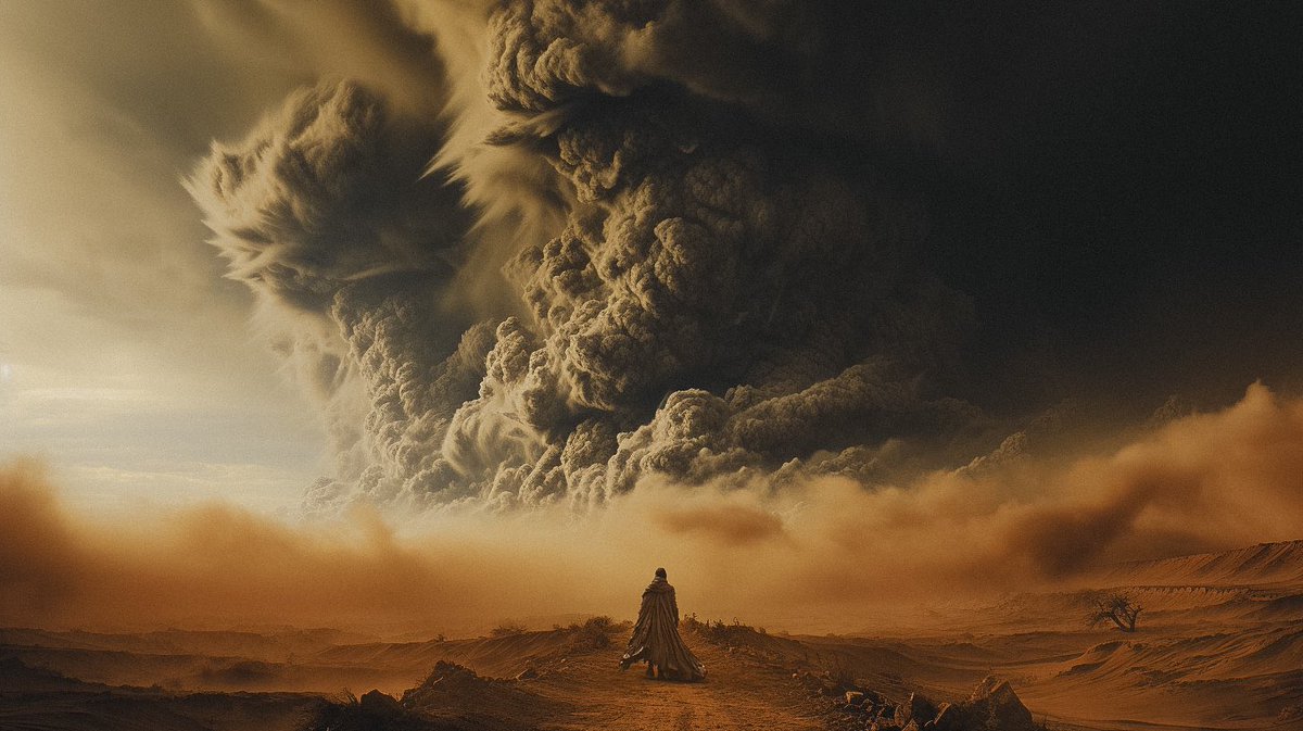 visualsofoliver's tweet photo. “El misterio de la vida no es un problema que hay que resolver, sino una realidad que hay que experimentar.”

#dune #dunemovie #sandstorm #apocalypse #photoshop #lightroom #midjourney #aiart https://t.co/HBzbBtPMe2