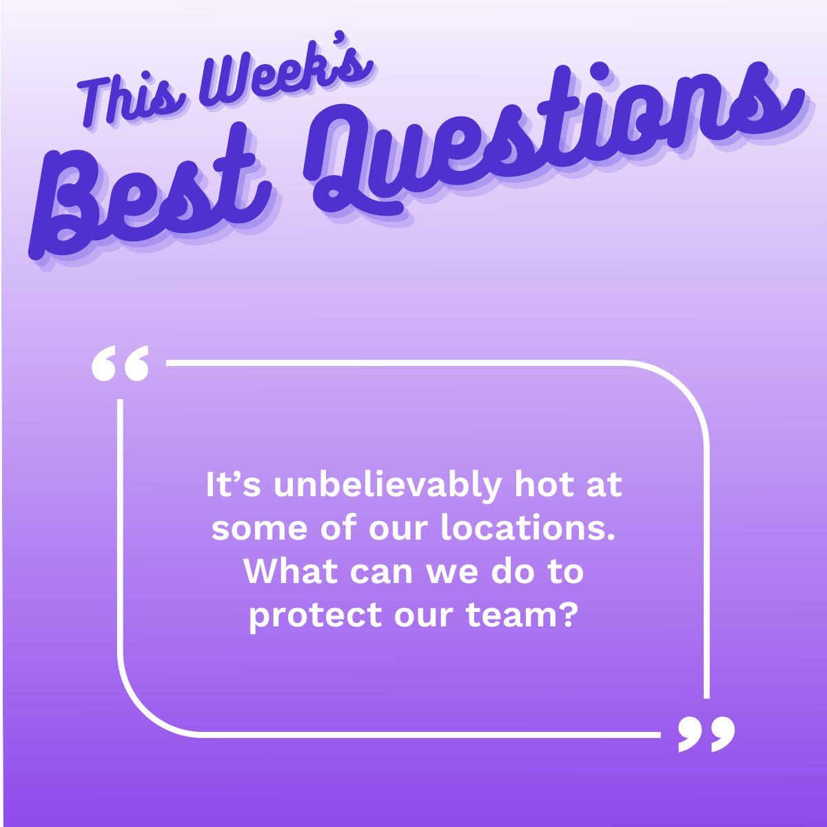 Check out the answers to This Week's Best Questions and other pertinent workplace health information on our blog: bit.ly/3pxJH3p