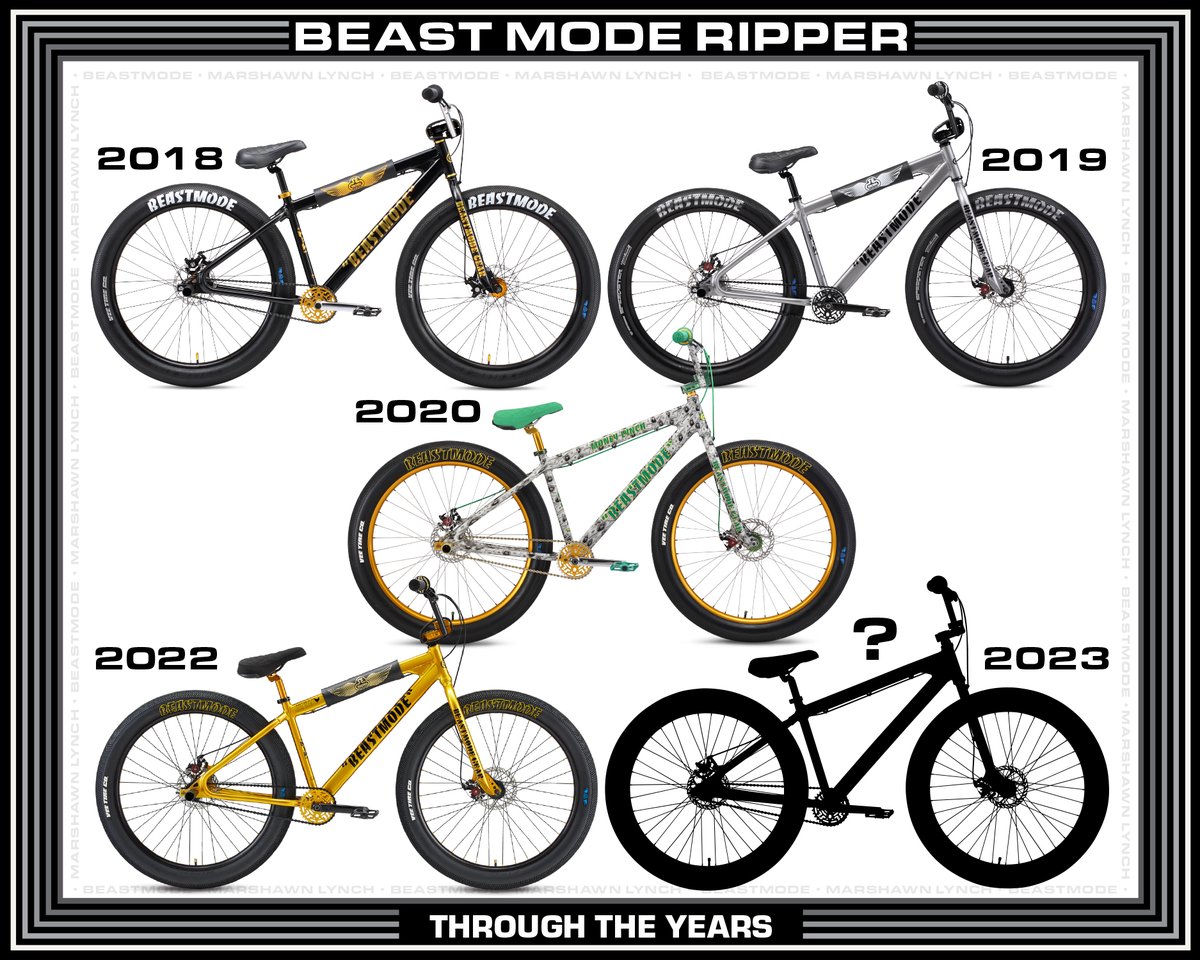 sebikes's tweet photo. Check out all of the awesome #beastmoderipper's through the years! Which one is your favorite?🤔@beastmode #beastmode #marshawnlynch #sebikes #sebikeslife https://t.co/NvPzT4gqUP