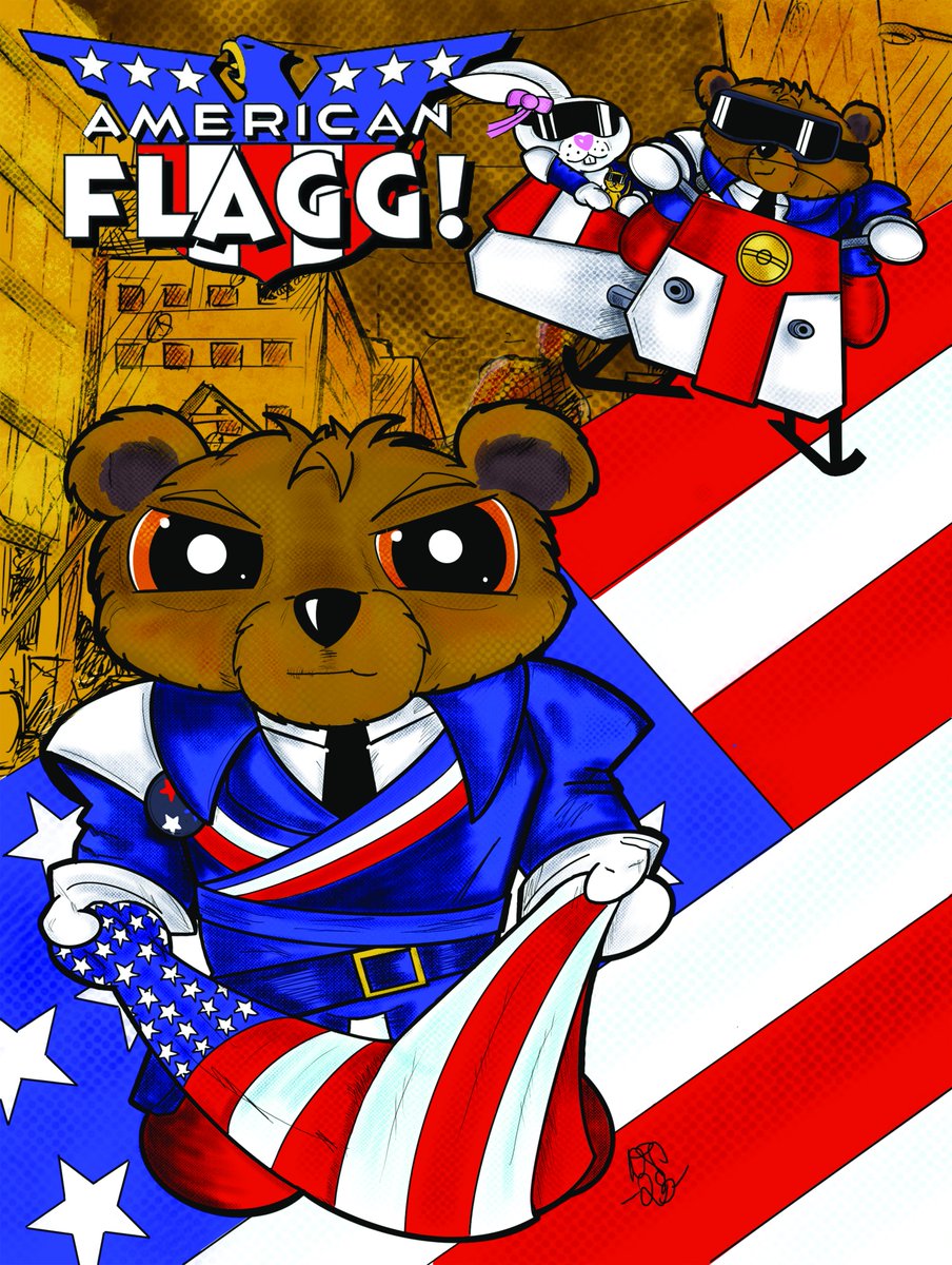 alt_world's tweet photo. I guess it is okay to share now 😎Here is my long hinted at contribution to the #Baltimore Comic Con 2023 #yearbook. An #AmericanFlagg tribute from the 80's #1First comics, featuring Tristan and Wilma from the #NightGuardians. Pick up the book @BaltimoreComics in September!!! https://t.co/pOsDHhiwIn