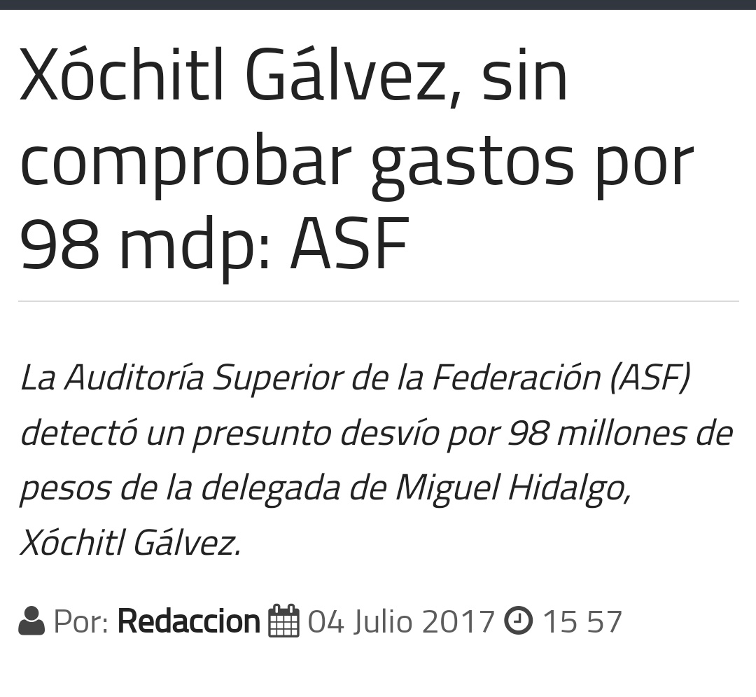 FreddyOliviery's tweet photo. Oigan...

Alguien sabe si @XochitlGalvez ya justificó los $98 millones que reportó la ASF como desviados cuando fue delegada de la Miguel Hidalgo. 🤔 https://t.co/2jbNBdOVLk