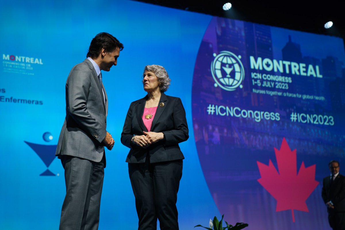 JustinTrudeau's tweet photo. No one has their finger on the pulse of our health care system as much as nurses do. When I spent time with @ICNurses and @CanadaNurses today, we spoke about working together – with their expertise and our investments – to deliver real results and better care for Canadians. https://t.co/9IKmjS2iIw