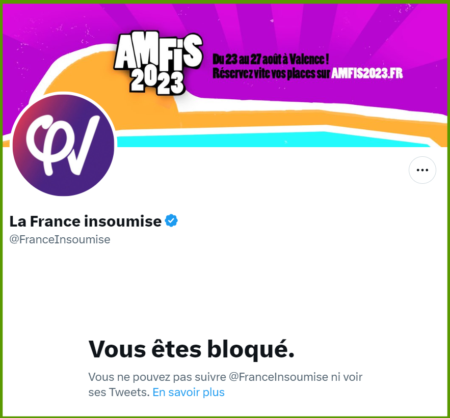 jea33865's tweet photo. Pourquoi l'Insoumise m'a bloqué ? #cagnotte https://t.co/5WzyizkFQH