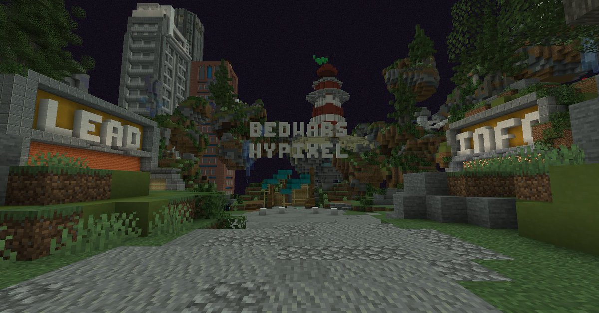 Genuine_MC's tweet photo. ClutchedUp, PurpleEnigma, and LollipopBeetle have put their heads together and recreated a very detailed build of the “Hypixel Bedwars Lobby.”  Come check it out!
https://t.co/lB9hJUqeal

#genuinemc #genmc #Minecraftbuilds #Minecraft #buildofthemonth #Creative  @HypixelNetwork https://t.co/ozSjHSYDgz