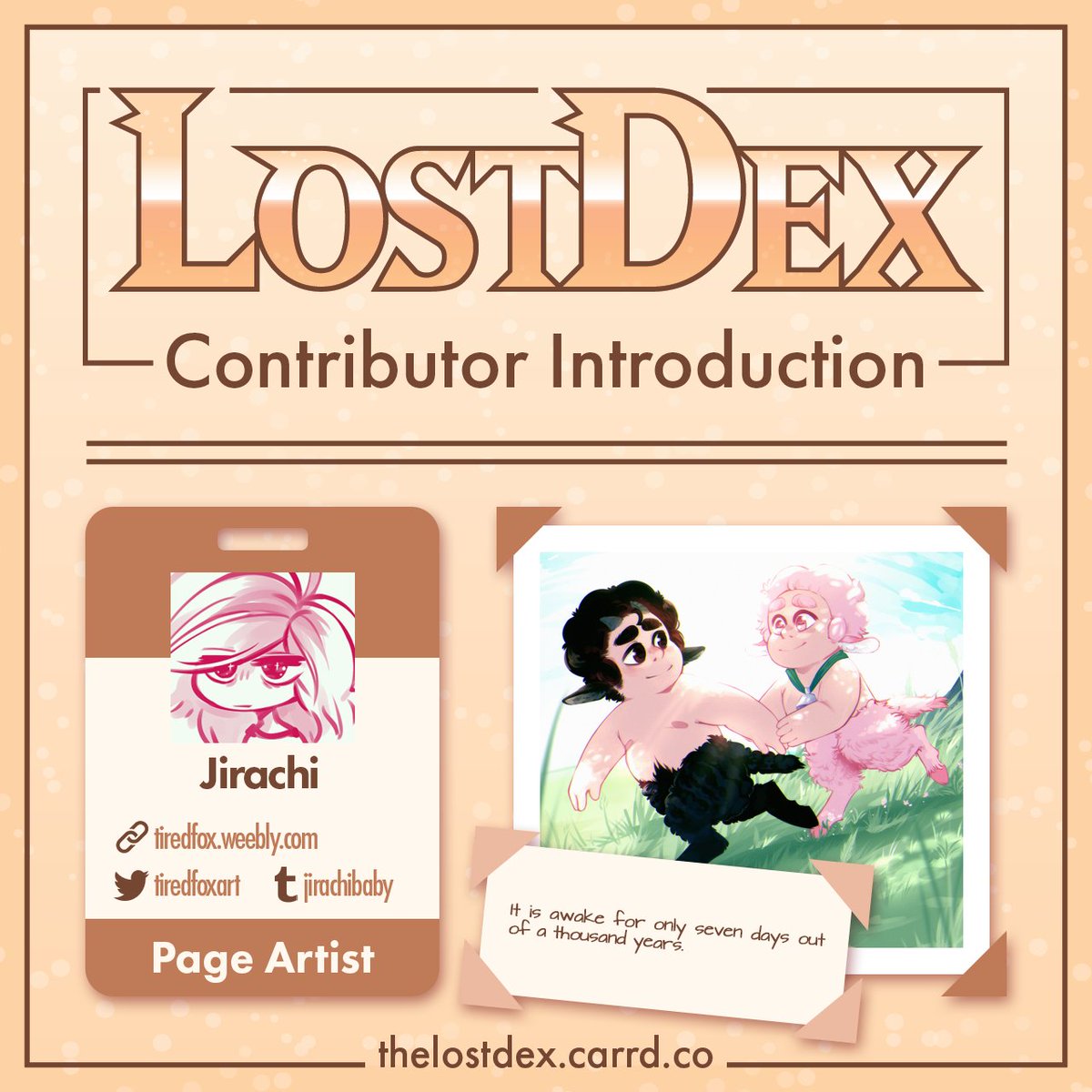 🖌️ Introducing Page Artist <a href="/tiredfoxart/">🌸Jirachi🌸</a>!