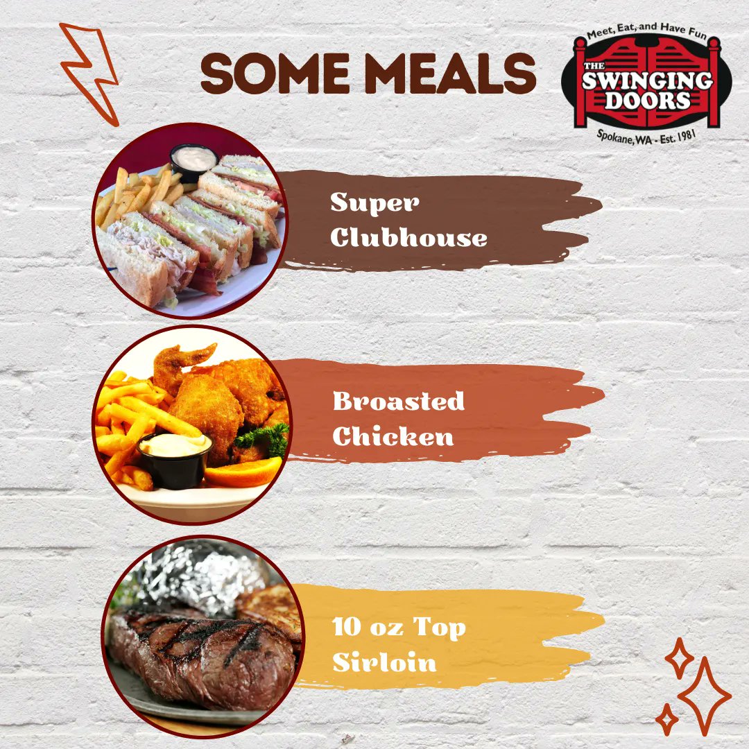 SwingingDoors1's tweet photo. These are our most popular dishes, but we're curious what your favorites are? #swingingdoorsspokane #swingingdoors #localrestaurant #supportlocal #familyowned #sportsbar #bar #greatfood #restaurant #delivery #barfood #sports #friendsarefamilyhere #spokanewa #spokanewashington ⁠ https://t.co/0JSATNBboP
