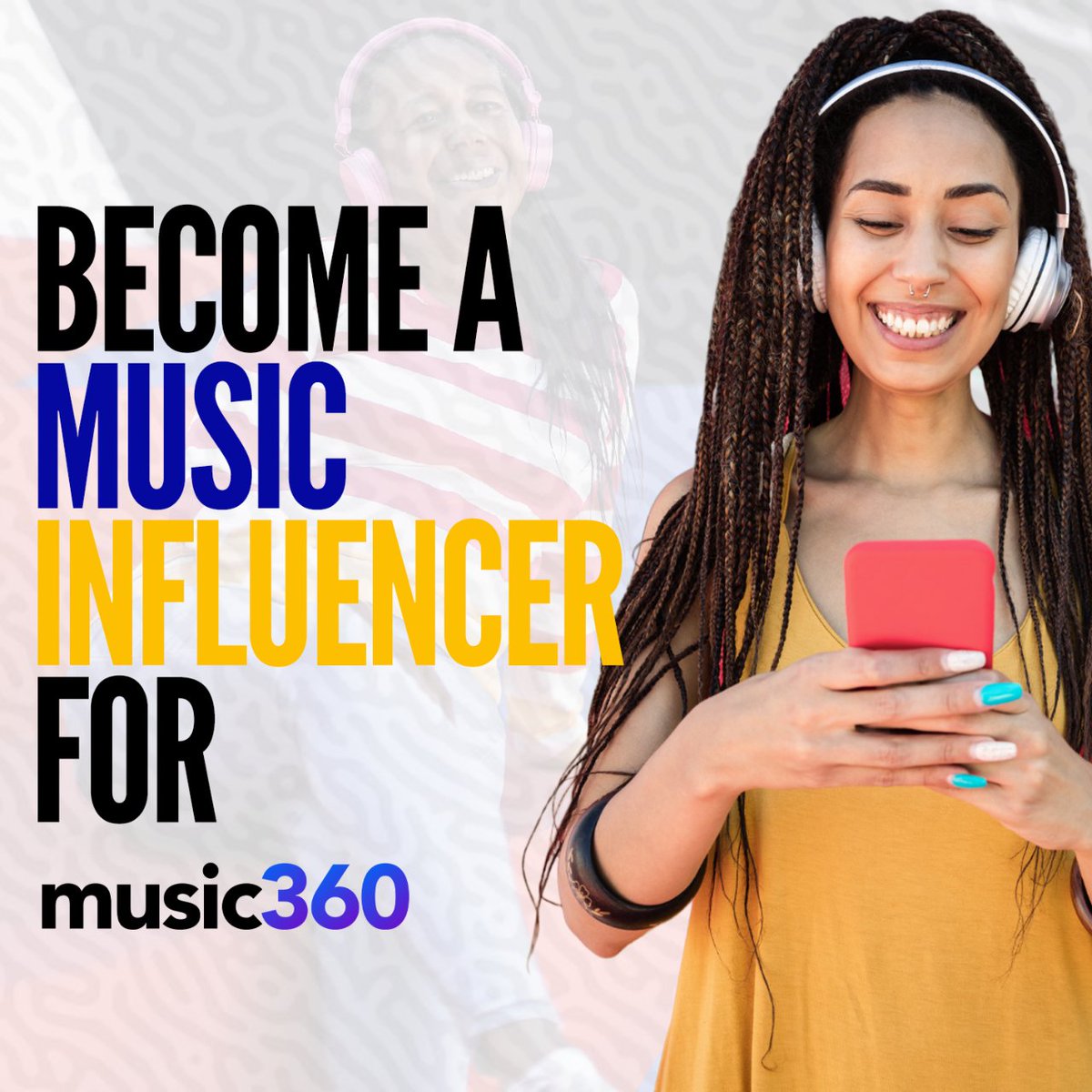 Music360_App's tweet photo. Are you a social media influencer who loves music? Join Music360 and get access to an entire community of music listeners who can't wait to hear your recommendations.📣🎧 

#Music360Influencer #thesocialmusicapp #influencerswanted https://t.co/BoveXx9XOq