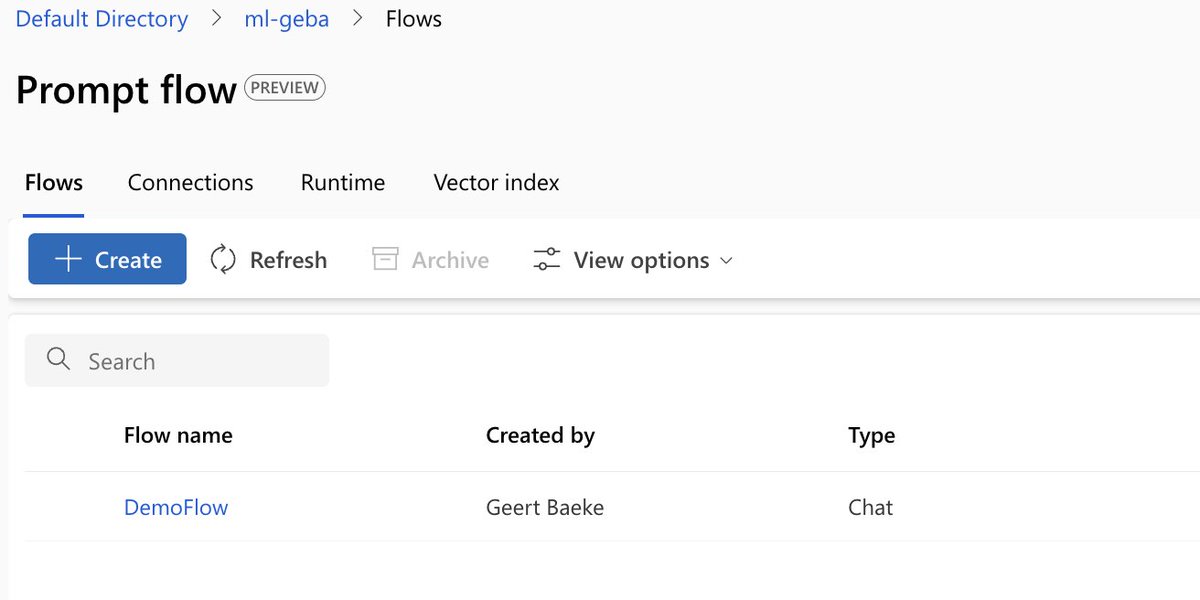 GeertBaeke's tweet image. Is Azure ML Prompt Flow in public preview now? I did not request access but I see it in Azure ML. 

Well, I might have asked for access and forgot. The combination of many waitlists and lots of beer does that to a person... 😂

#azure #azureml #promptflow
