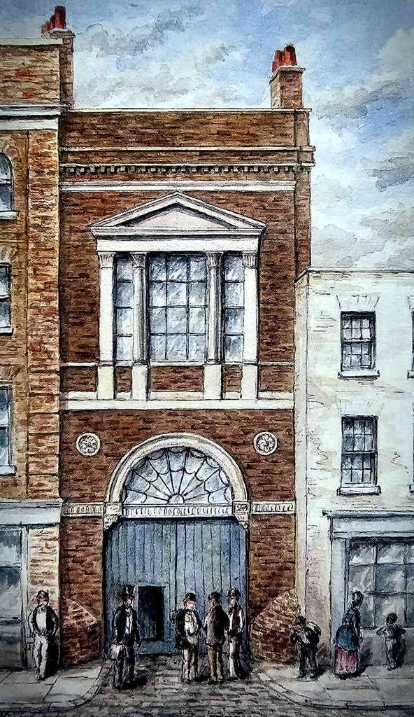 Reading Saint Andrew's account of the #Pantheon in <a href="/SurveyofLondon/">Survey of London</a> 'Oxford Street', 2020
This famous C18th place of entertainment was built on the plot of several gardens
The watercolour shows the side entrance in Poland St, up and down which I used to walk to work a lifetime ago