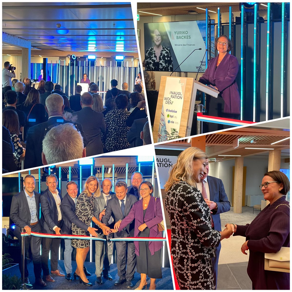 Yuriko_Backes's tweet photo. Ravie d’inaugurer le nouveau siège de @baloiselu à Leudelange ensemble avec @Xavier_Bettel, soulignant l’ancrage d’un groupe d’assurance présent au Luxembourg depuis +130 ans. Mes félicitations à la nouvelle CEO Christine Theodorovics, qui vient de prendre ses fonctions au 🇱🇺. https://t.co/k2UEritrAH
