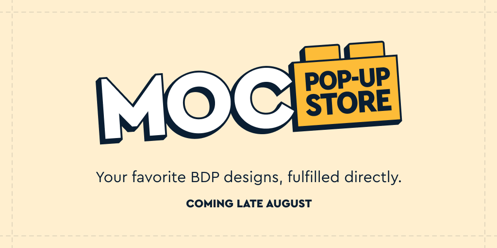 BrickLink's tweet photo. Announcing the MOC Pop-Up Store pilot, going live late August. We’re making select BrickLink Designer Program submissions available as loose elements &amp; digital instructions, to realize more fan designs!

https://t.co/15FheOZnfv

#LEGO #BrickLink #BDPSeries1 #BDPSeries2 #MOCPopUp https://t.co/xfrpS00V4p