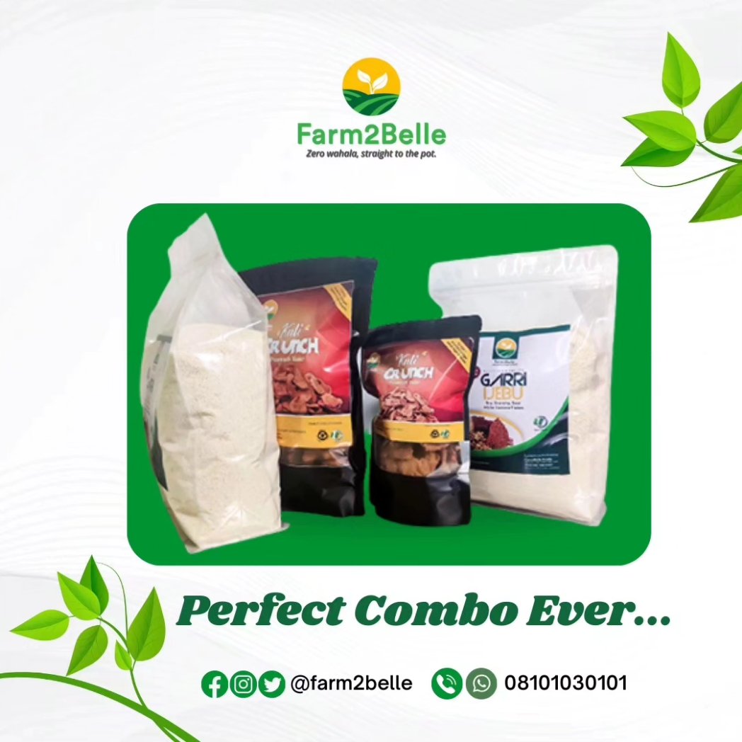 Farm2Belle's tweet photo. And Yes we have the perfect Combo for it- Confam Garri Ijebu 😁😁

Order now and let's get this evergreen snack to your home.🛒

#garriijebu
#kulikuli
#peanutbars
#cassavaflakes
#cassavagranules
#cassava
#lagosmums #lagosfoodies #africanfood #garriijebu #garriijebuseller https://t.co/7LbqNQtQXU