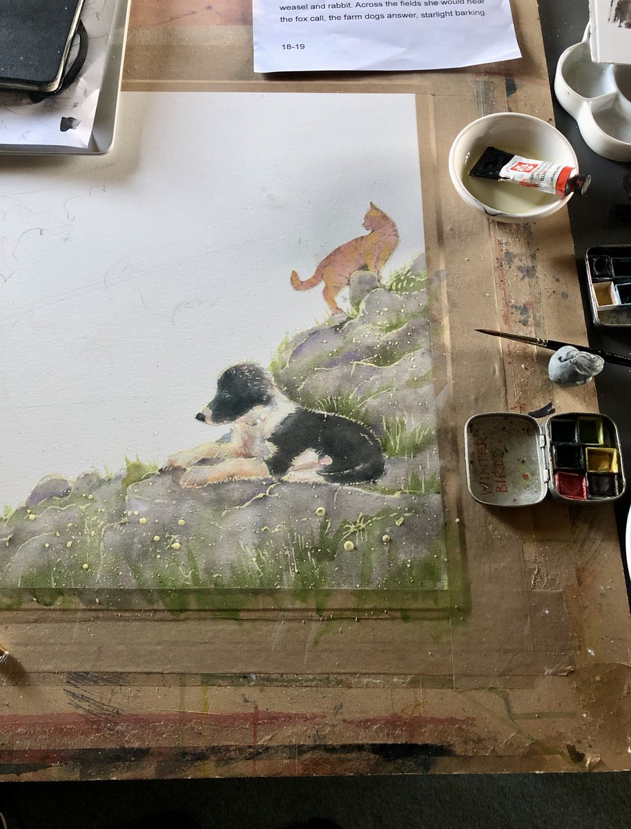 ...on my table... early stage of work in progress. 
#TheSummerPuppy 
#picturebookart