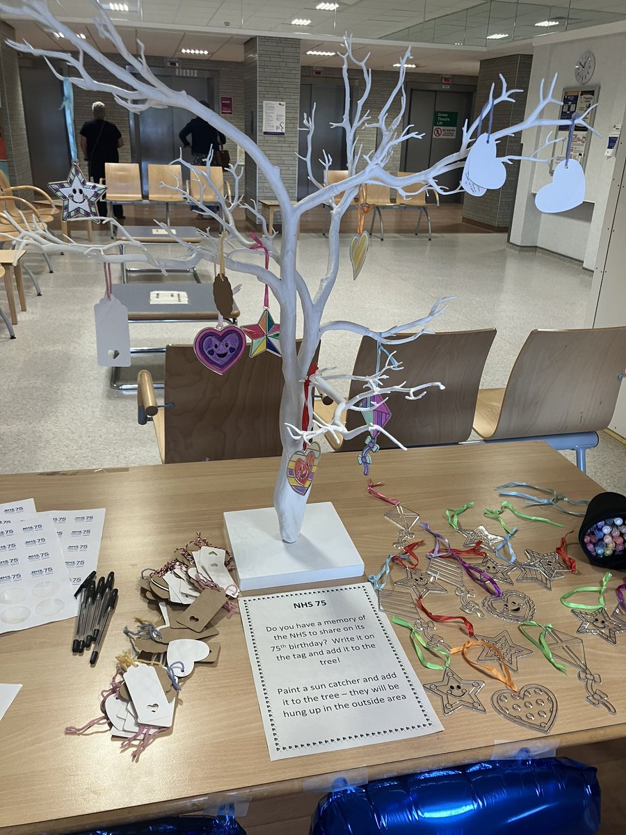 FionaBarrie6's tweet photo. Fantastic displays within InverclydeRoyal Hospital  celebrating our wonderful nhs! #NHS75 @LouiseWatsonAHP https://t.co/WeXwM9GdZU