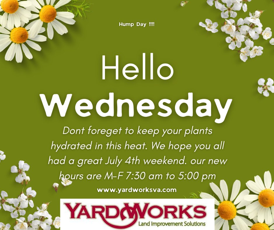 Good afternoon, 
We hope you all enjoyed your holiday weekend. We do have new hours of operation. If there is anything you may need stop on by or give us a call. (804)639-0311 or (757)229-0434 Opt 1. #yardworks#mulch#sand#soil#stone#landscape#lawncare#gardening#diy