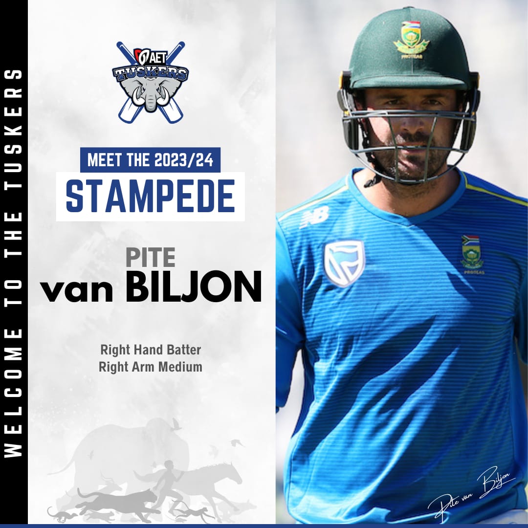 Amongst the stampede we have top order batter Pite van Biljon . . . #Tuskers #aettuskers #csadivision1 #kzninland #itsastampede