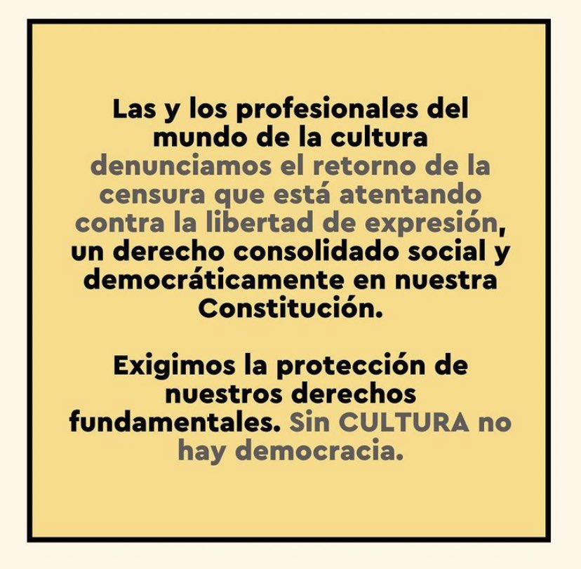 Con #censura no hay #cultura ❌