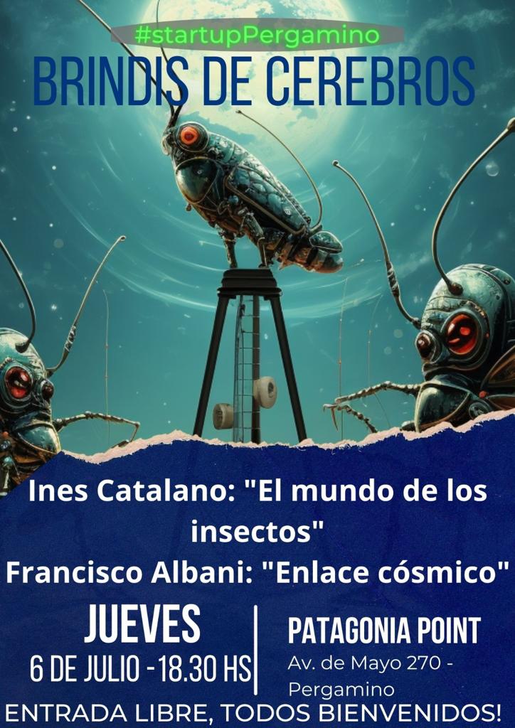 #StartupPergamino: mañana jueves 6/7, 18:30hs en Patagonia Point. Un nuevo encuentro donde unimos ciencia, tecnología y 🍺. Esta vez con Inés Catalano (Centro de BioInvestigaciones Unnoba) y Francisco Albani (telecomunicaciones satelitales, Ektocomms). No te lo pierdas🚀