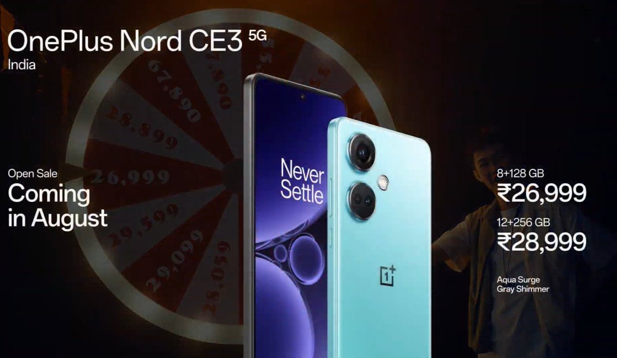 tsaikumar1989's tweet photo. #OnePlusNordBuds2r 

Price: Rs. 2199/-

#OnePlusBulletsWirelessZ2 ANC 

Price: Rs. 2299/-
Sale in August

#OnePlusNordCE3 
Sale in August 

#OnePlusNord3
Open Sale on 15th July https://t.co/ox0c7sitii