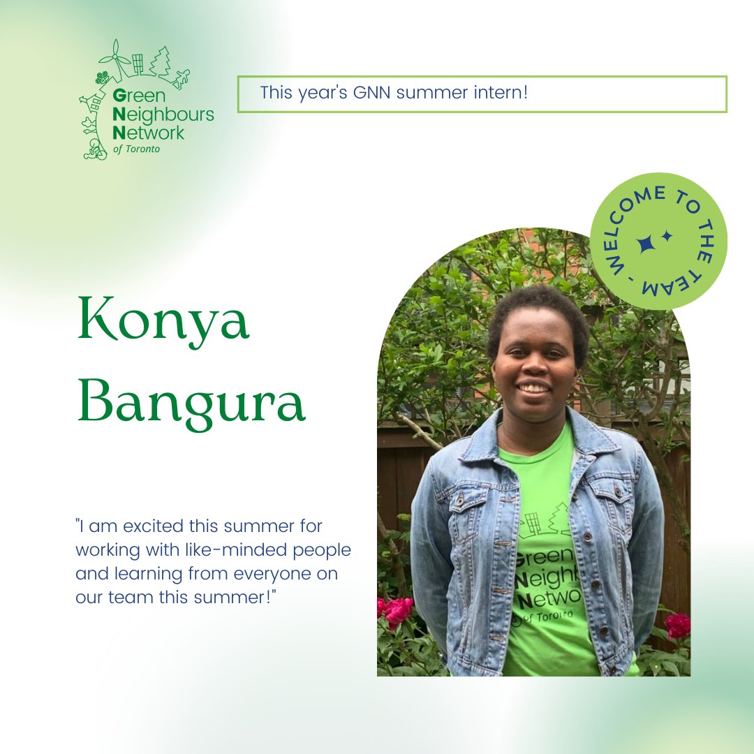 Meet Konya, one of our awesome summer interns! 

Konya is working with our 3 other interns on our waste reduction project this summer!

#GNNToronto #toronto #environment #singleuseplastic #wastereduction #reusable