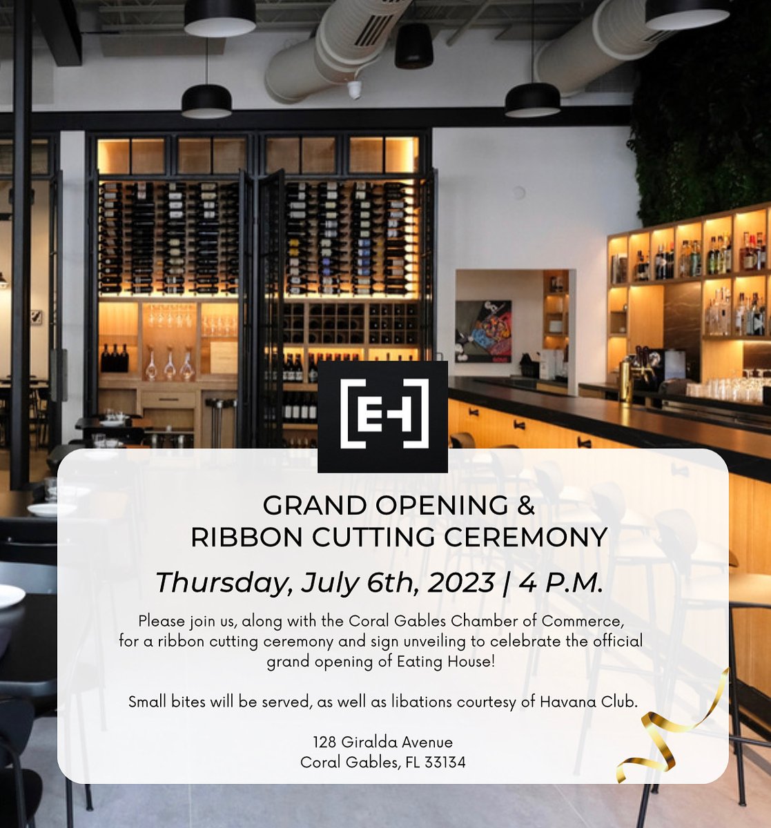 _CMPR's tweet image. #EatingHouse Introduces #TasteTheGables Lunch &amp;amp; Dinner Menu + Grand Opening: Thursday, July 6th at 4PM - mailchi.mp/cm-publicrelat… #eatinghousemiami #coralgables #miamirestaurants