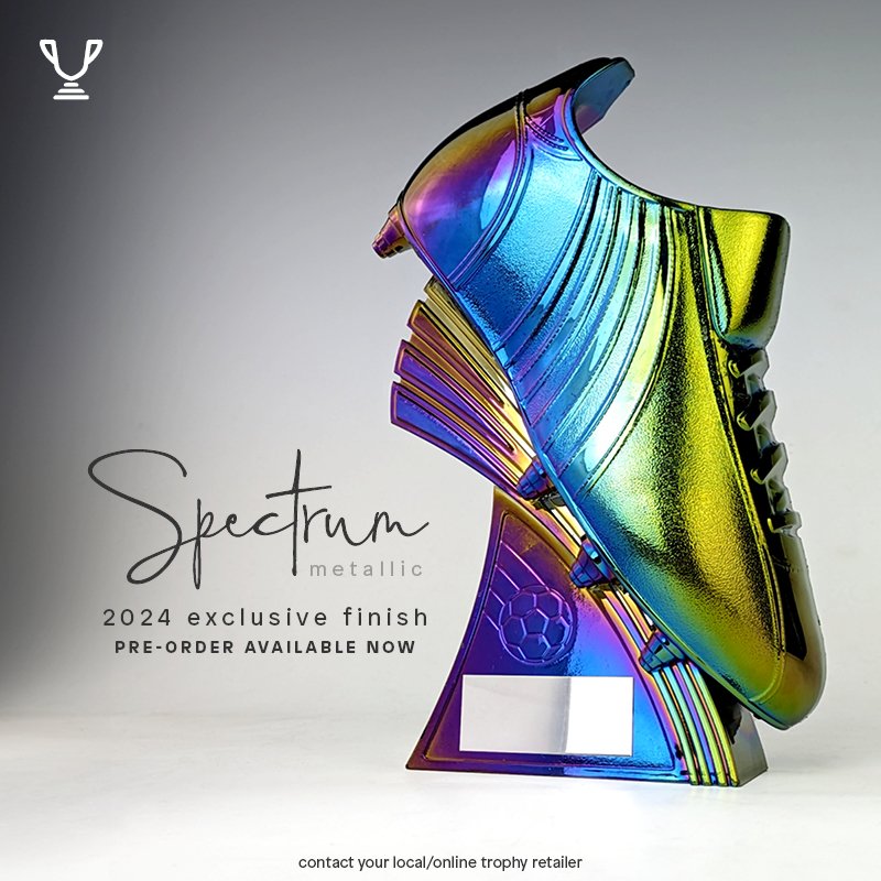 Trendtrophies's tweet photo. Introducing our Exclusive New 2024 Spectrum Metallic finish. 😍
We love this incredible new style... it's definitely a showstopper.
What do you think????
#new #preorder #spectrummetallic #supportingourtrade #trophies #footballtrophies #footballtrophy #trophypresentation #awards https://t.co/6ULIusGGWq