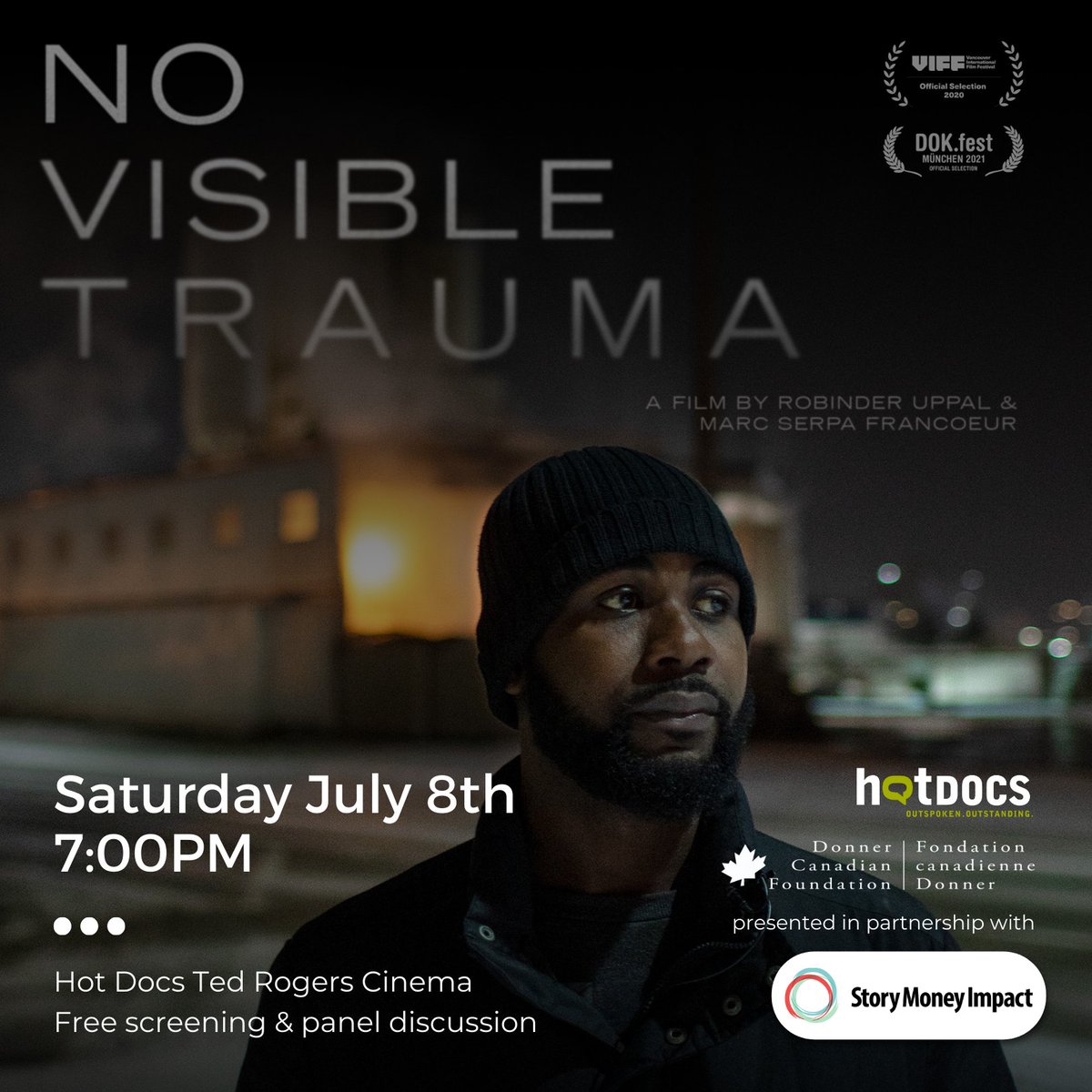 Free screening of the film No Visible Trauma on July 8 at 7 pm at the <a href="/HotDocs/">Hot Docs</a> in Toronto. Panel with a doc protagonist, a co-director, an ex-Major Crimes detective, and a #criminology researcher and educator. Save your spot! <a href="/smifilmsociety/">StoryMoneyImpact</a> 
okt.to/VivnQq