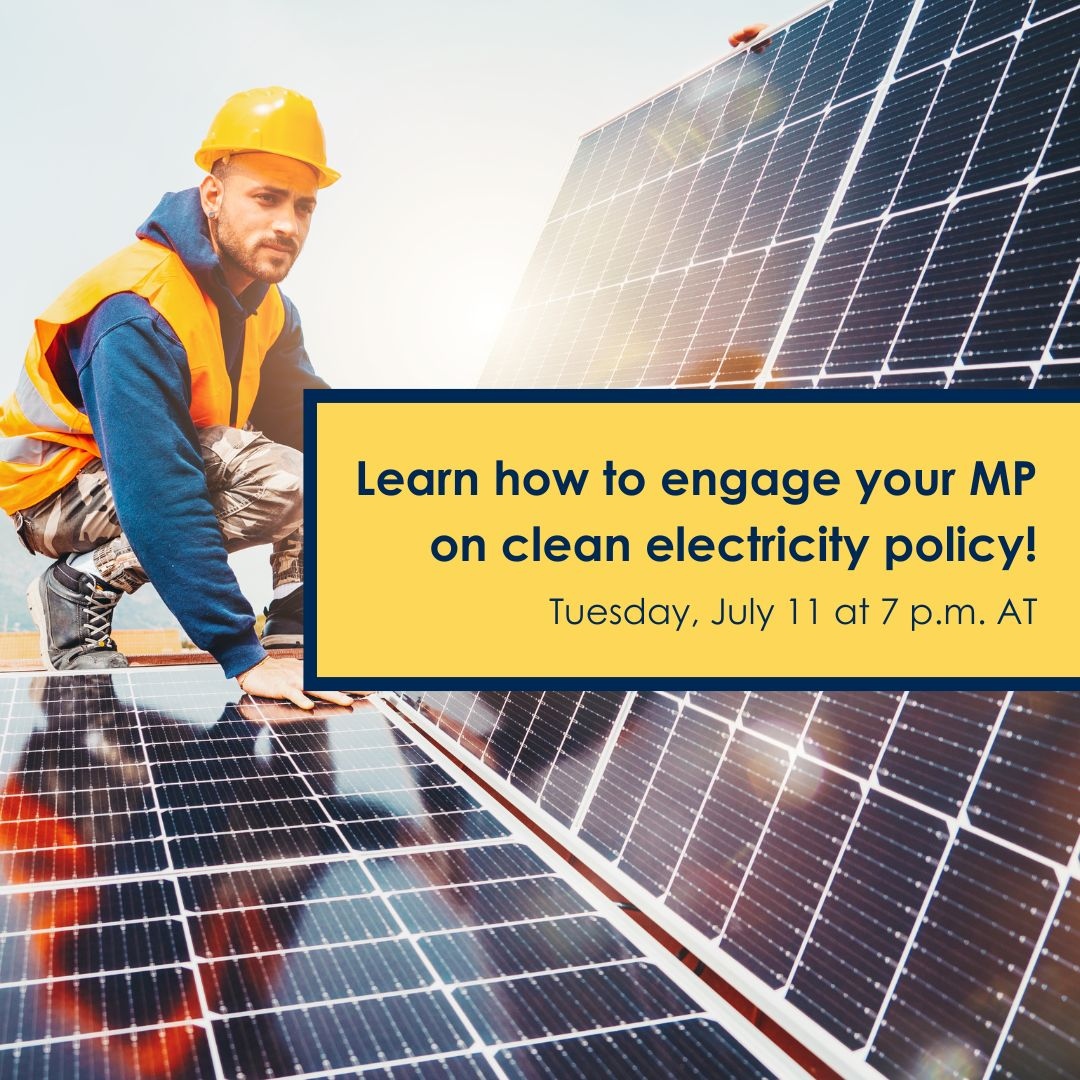 EcologyAction's tweet photo. Join the EAC and @DavidSuzukiFDN for an online training session on how to engage your MP regarding clean electricity policy, happening Tuesday, July 11 at 7 p.m. AT!

Visit https://t.co/n2CLEsQhQ5 for more info and to register! 

#cleanenergy #CleanElectricityRegulations https://t.co/SGOVfY1qRz