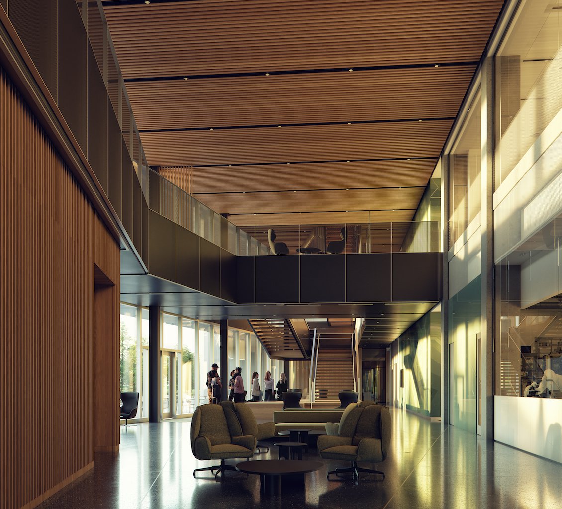 UOKnightCampus's tweet photo. #KnightCampus released a new rendering of its second @uoregon building. #KnightCampusB2 is a 185,000-square-foot, multi-story bioengineering and applied science research facility now under construction by @HoffmanCorp and designed by ZGF Architects https://t.co/bR8LqyUPTQ https://t.co/EeC8hGRWq6