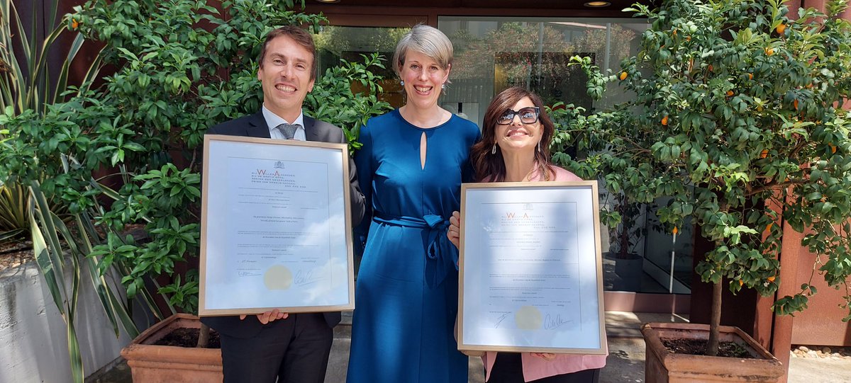 NLinItaly's tweet photo. Today's swearing in of new honorary consuls Daniela Baglieri (Catania, right in photo) and Christian Greco (Torino, left) is a significant addition to the Dutch consular and cultural/economic network. @MinBZ https://t.co/21h2jKMsdd