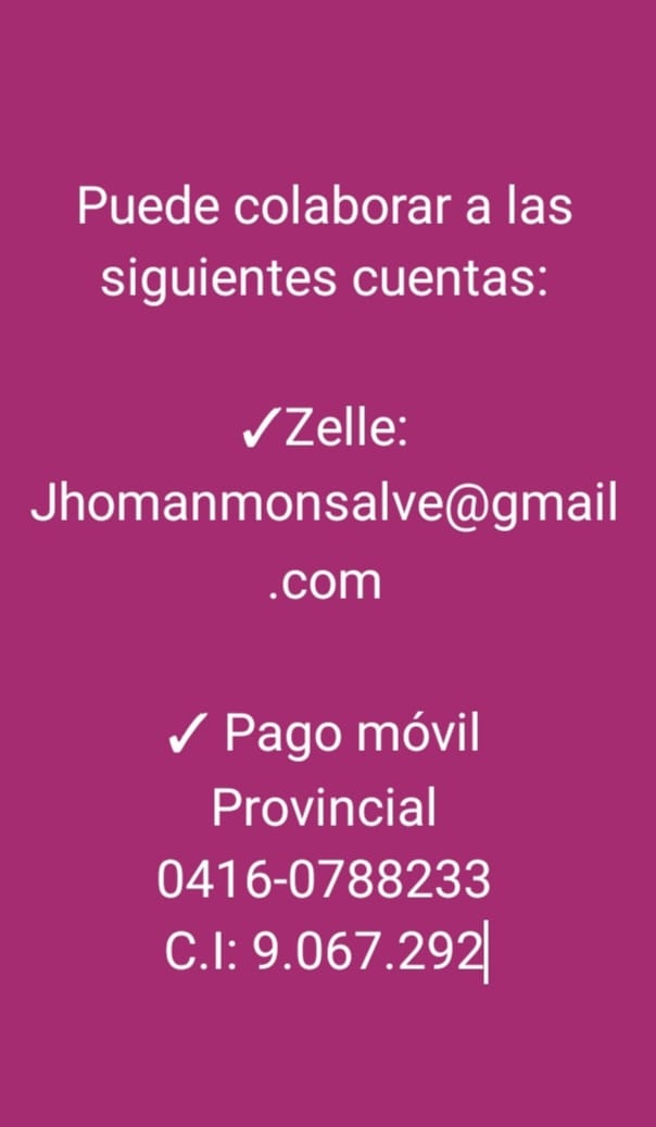 Mis estimados amigos hoy requiero apoyo de todos para mi hermana debe realizarse una cirugía de urgencia por lo que estamos necesitando un aporte económico por más pequeño que sea cuenta. También vale un RT. Dios les bendiga