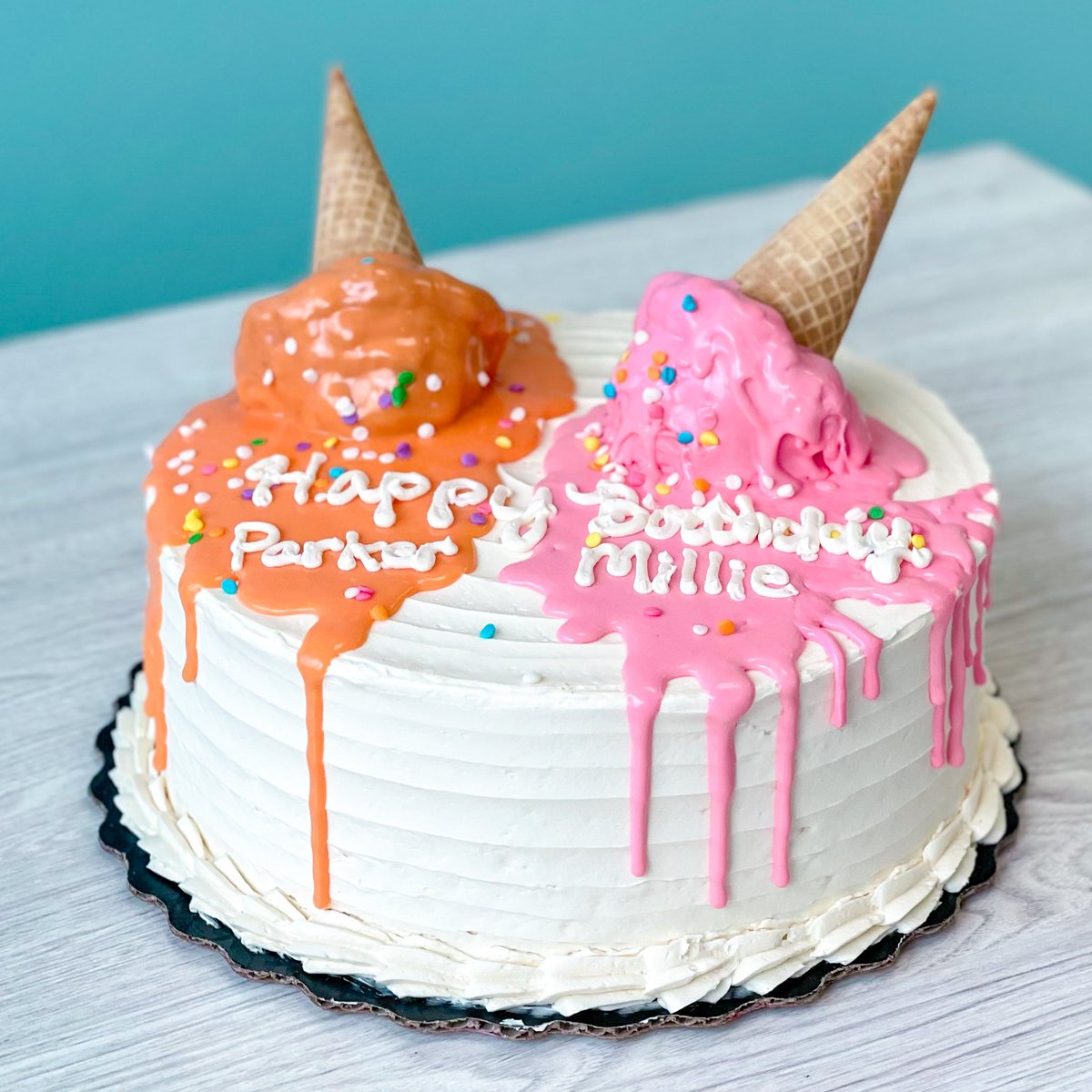 Recent cake. New meaning of ice cream cake.