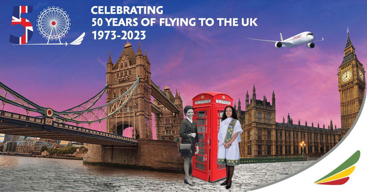 ETEmbassyLDN's tweet photo. @flyethiopian celebrates 50th anniversary of the start of its services to #London #UK #Ethiopia #Africa https://t.co/k1v1y3ao8c