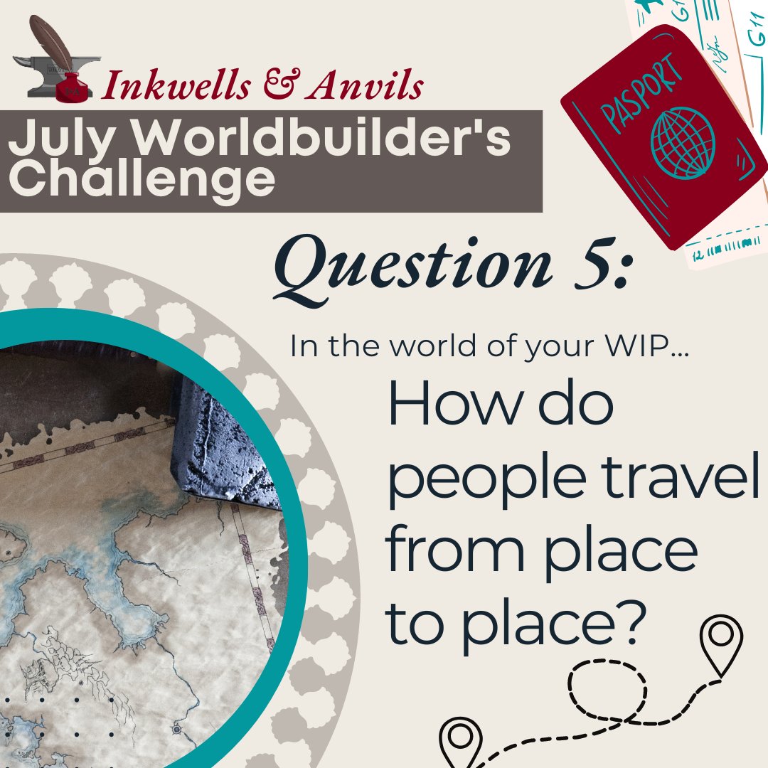 Summer means travel for many of us; how about the characters of your WIP? How do they travel around the world?

#worldbuilding #writingcommunity #writers #fiction #fantasywriters