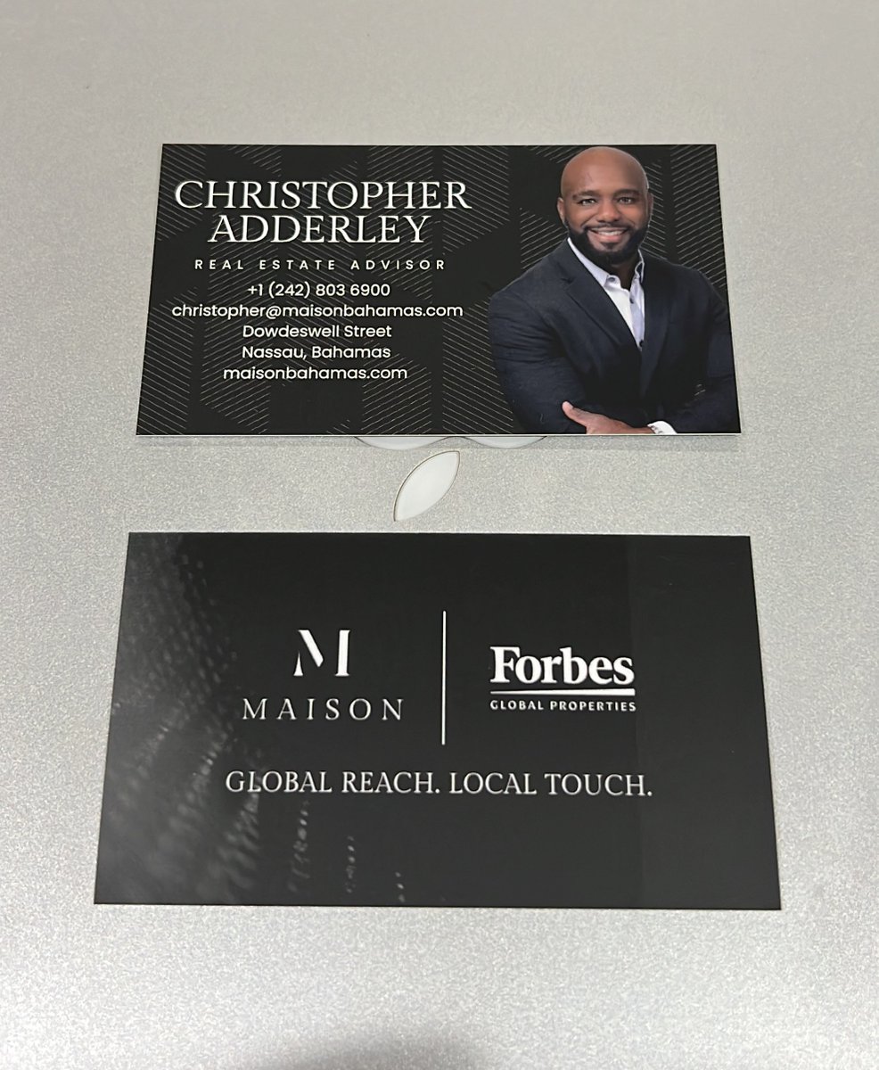 chrisadderleyRE's tweet photo. New business card day! 

#realestate #forbesglobalproperties #bahamas https://t.co/GnOf9spkiY