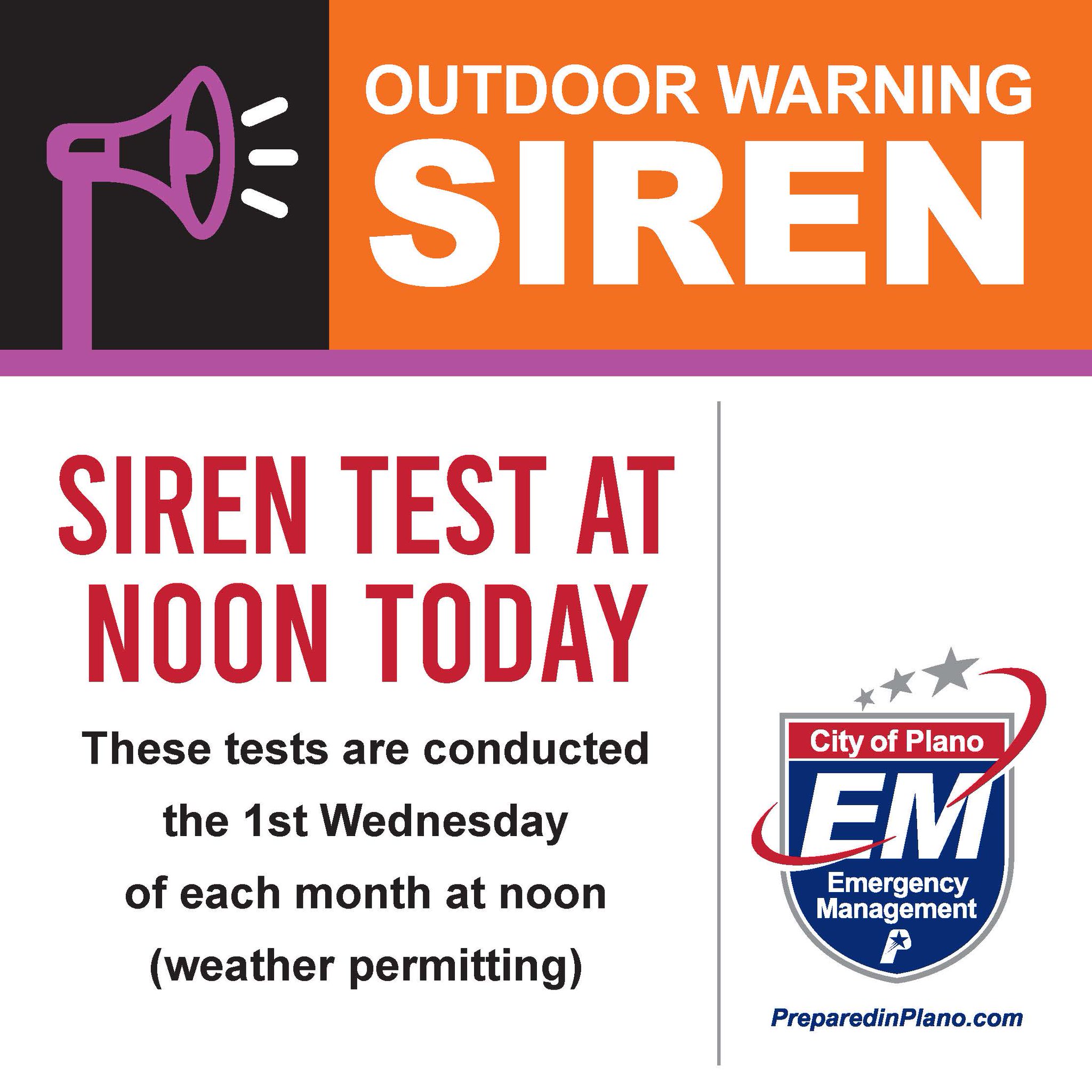 Plano Emergency Management on Twitter "It's Siren Testing Day in 