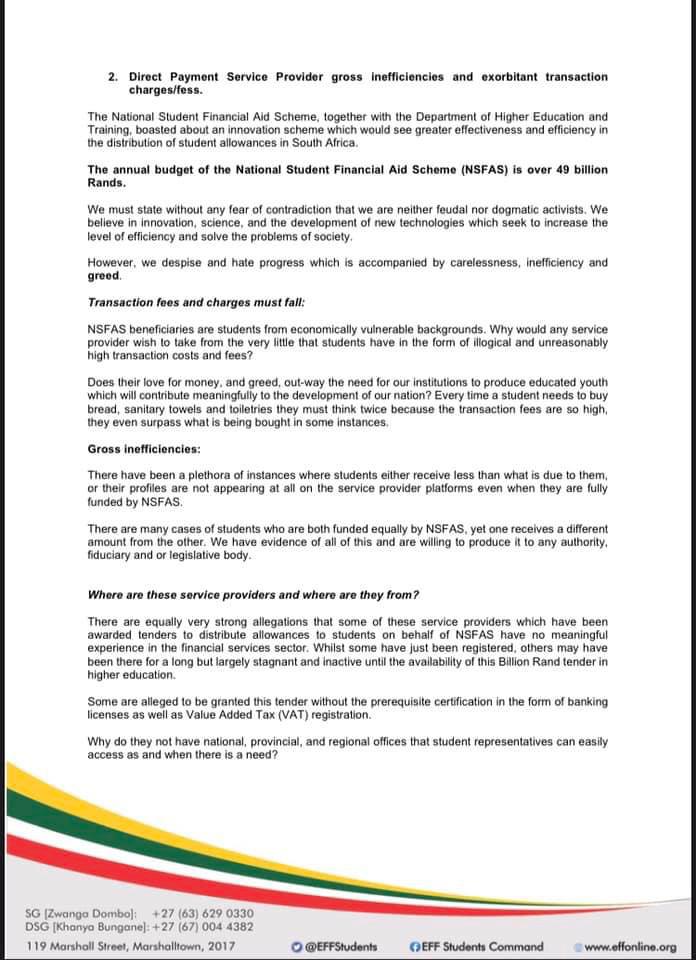 Shelomohkeita's tweet photo. The Vanguard of Students has spoken @myNSFAS
Yikhaphe ngeHashtag
We want Fee-Free Education and it must be well-resourced.
#DownWithDirectPayment
#DisburseNonResNow
#BladeMustGo
#FreeEducationNow
#ProvisionallyFundedResponsesNow
#ReformNSFASOrDie
#NoToScammers https://t.co/tKhMEY2LZ0