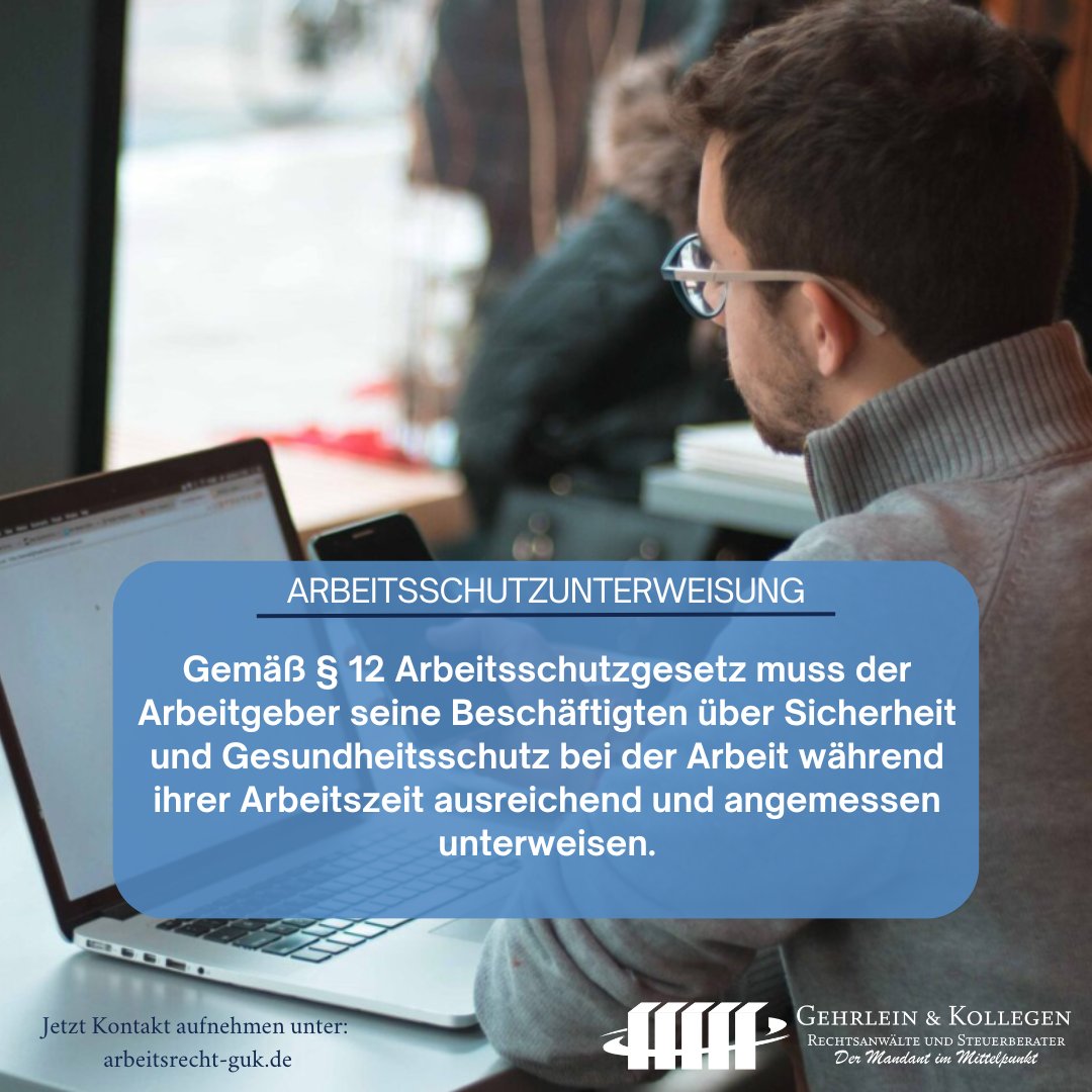 KanzleiGehrlein's tweet photo. Jetzt Kontakt aufnehmen unter: https://t.co/XxV7Vs2SXd
#gehrleinukollegen #arbeitsrecht #arbeitsschutz #arbeitszeit #unterweisung https://t.co/elQceTLEuD