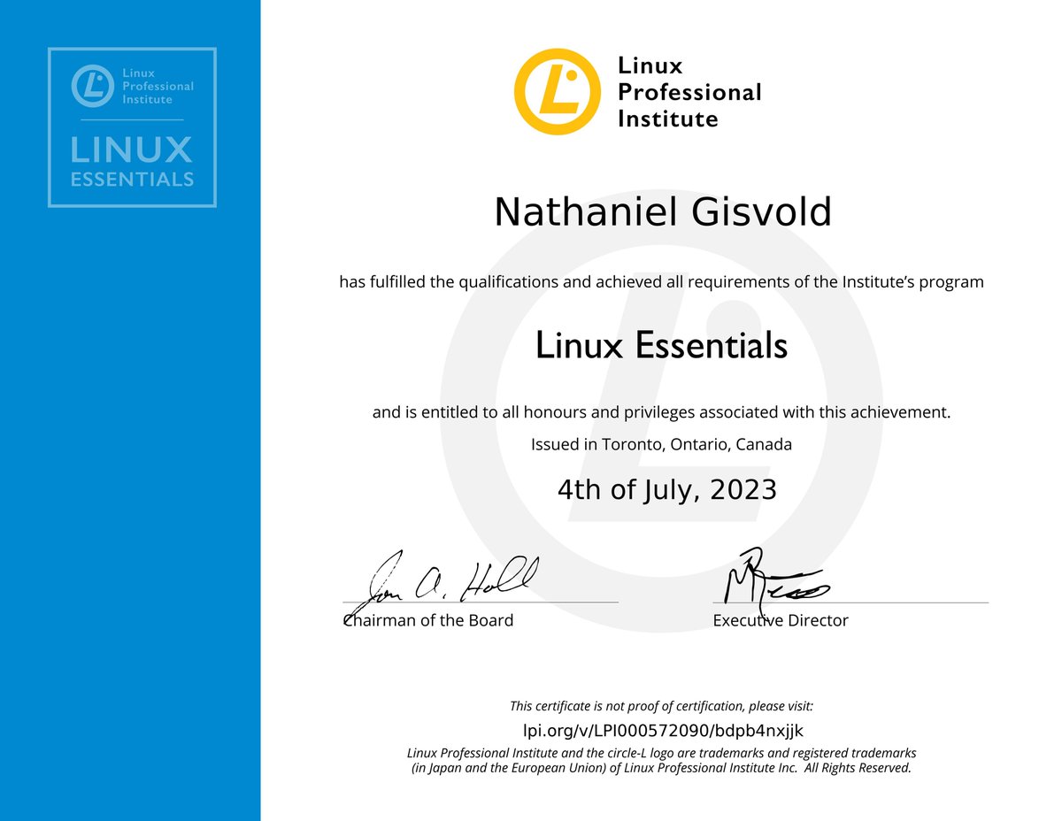 #Linux #LinuxEssentials

4th of July Cert! Que Fireworks!