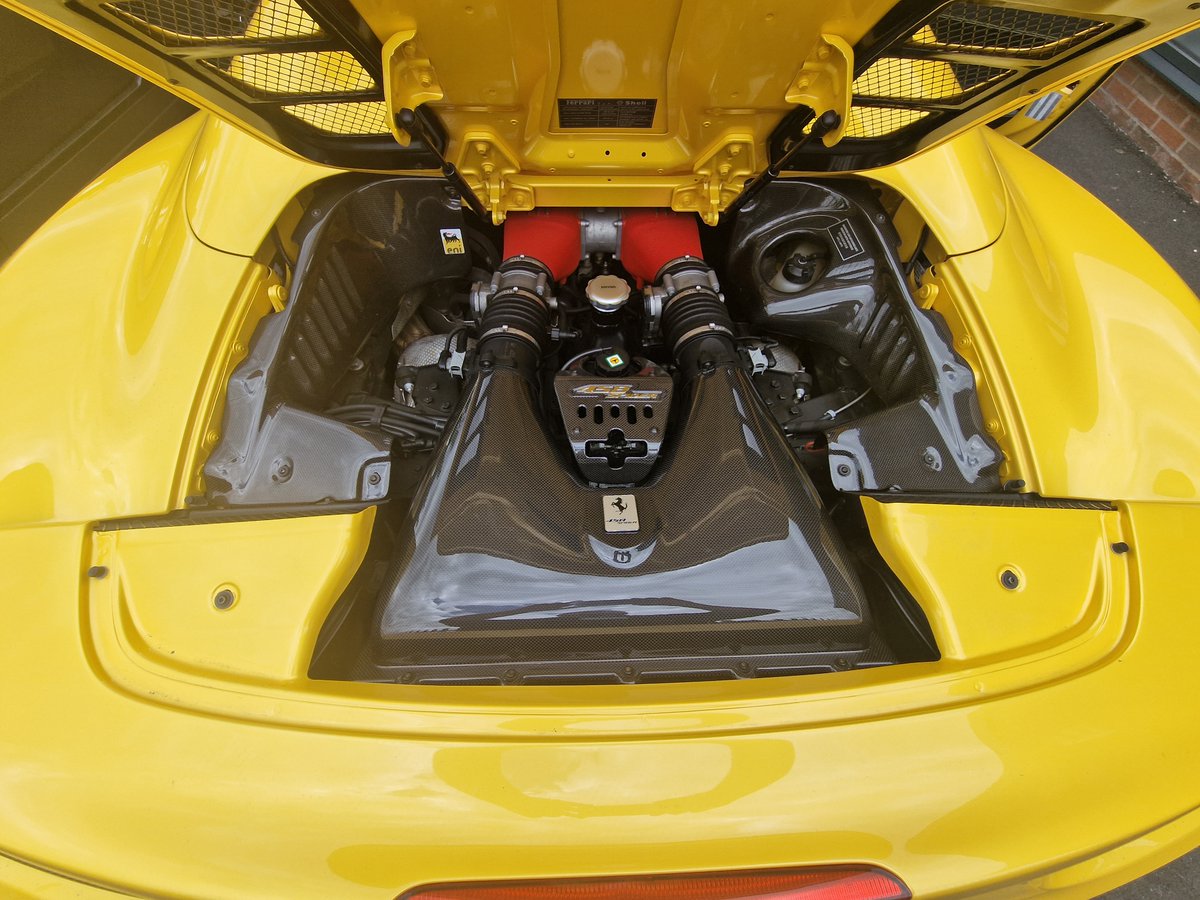 globaltele's tweet photo. The Giallo Triplo Strato Ferrari 458 Spider with specialist wheels and Giallo Triplo Strato diamond quilted stitching, plus carbon engine bay at our Secure Control Centre today. An absolutely stunning car.
#Ferrari #Ferrari458 #Ferrari458Spider #458Spider #GialloModena #FerrariClub #FerrariUK #Supercar #Supercardriver #Supercarowners #SupercarClub #InstaCars #CarPorn #FerrariOwners #SupercarOwners #CarbonDetailing #Carbon
Edited · 1h