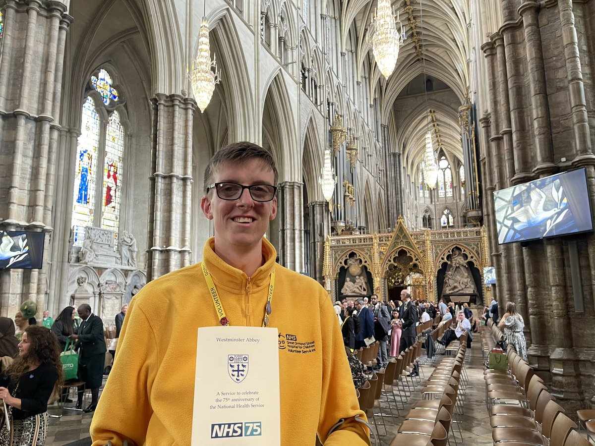 tobyhancock3003's tweet photo. So amazing to represent @GreatOrmondSt @Gosh_Volunteers at Westminster Abbey on the 75th birthday of the NHS! Thank you to all the staff across the NHS that have cared for me over my lifetime! #NHS75 https://t.co/DFspGPvy4V