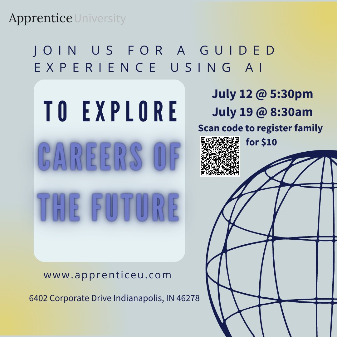 verticallifein's tweet photo. Reminder: One week away from our first guided workshop in July.  Use AI 💻 to look at Careers of the Future! Register today! 💥 https://t.co/JgkMlpxHd2