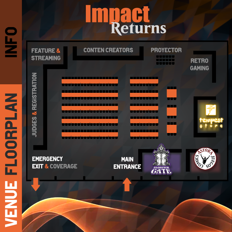 🇪🇦 Quedan menos de 48h para el Impact, aquí os dejamos la distribución del local.

🇬🇧 Less than 48h for the event, attached you can find 2023's floorplan.

#MTGModern
#MTGLegacy
#Impact2023
#SLN2023
#ELM2023