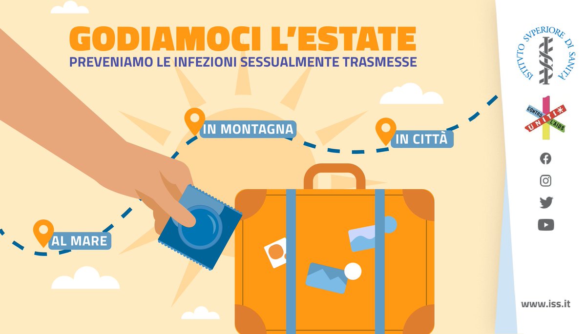 istsupsan's tweet photo. 🏖L'#estate porta con sé vacanze e socialità, ma...

⚠️#HIV #gonorrea #sifilide #papillomavirus e altre infezioni sessuali non vanno in ferie
✅per questo è importante proteggersi con il preservativo
📞se hai dubbi contatta il Telefono Verde AIDS e IST, attivo anche in estate https://t.co/pt0cGVlFSs