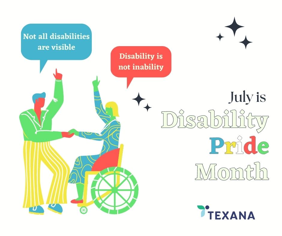 July is #DisabilityPride month! The <a href="/MHFirstAidUSA/">MentalHealthFirstAid</a> curriculum reminds us that not all disabilities are visible. Mental health disorders can be disabling, but with the right professional help and other supports anyone can thrive &amp; be their best self.